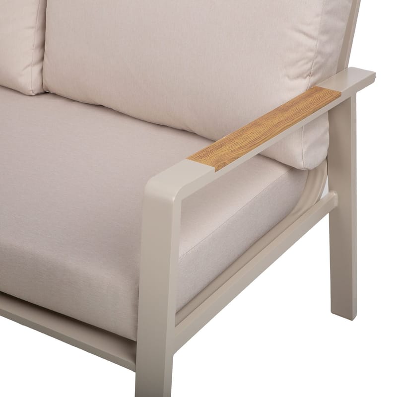 Hagemøbelsett HOME4YOU Upland bord og hjørnesofa beige - Beige - Hage - Utemiljø - Veranda & terrasse - Verandamøbler