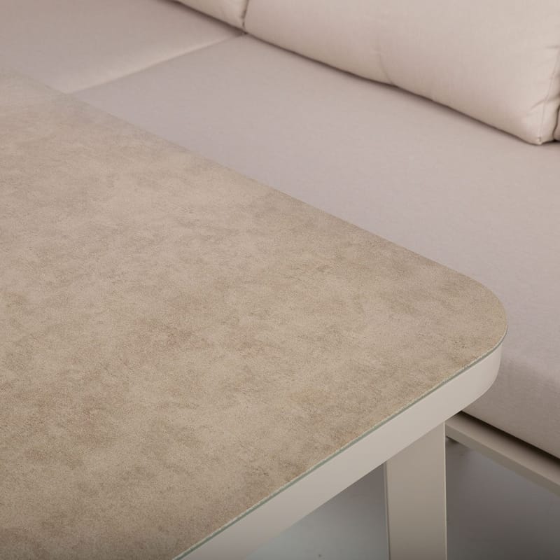 Hagemøbelsett HOME4YOU Upland bord og hjørnesofa beige - Beige - Hage - Utemiljø - Veranda & terrasse - Verandamøbler