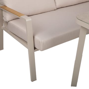 Hagemøbelsett HOME4YOU Upland bord og hjørnesofa beige - Beige - Hagemøbler - Loungemøbler - Sofagruppe utendørs