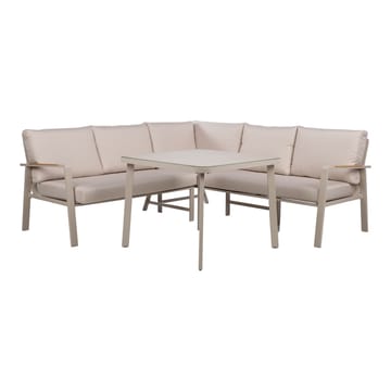 Hagemøbelsett HOME4YOU Upland bord og hjørnesofa beige - Beige - Hagemøbler - Loungemøbler - Sofagruppe utendørs