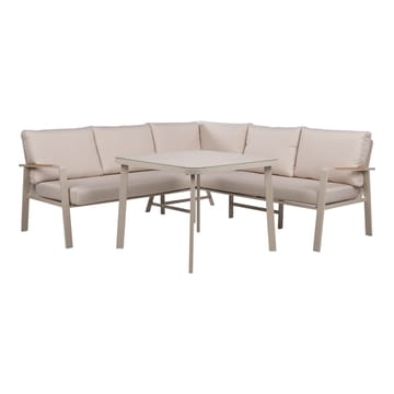 Hagemøbelsett HOME4YOU Upland bord og hjørnesofa beige - Beige - Hagemøbler - Loungemøbler - Sofagruppe utendørs