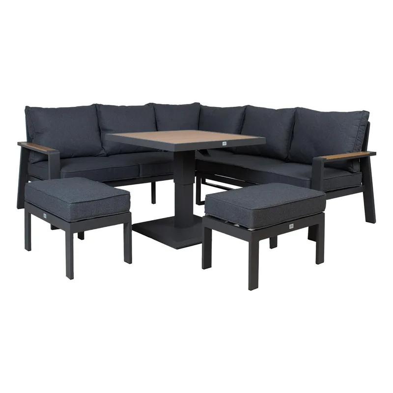 Hagemøbelsett HOME4YOU Parker grå 4 deler, Grå