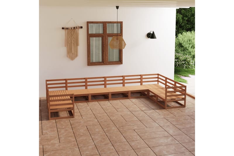 Hagesofagruppe 10 deler heltre furu - Brun - Verandamøbler - Sofagruppe utendørs - Loungesett
