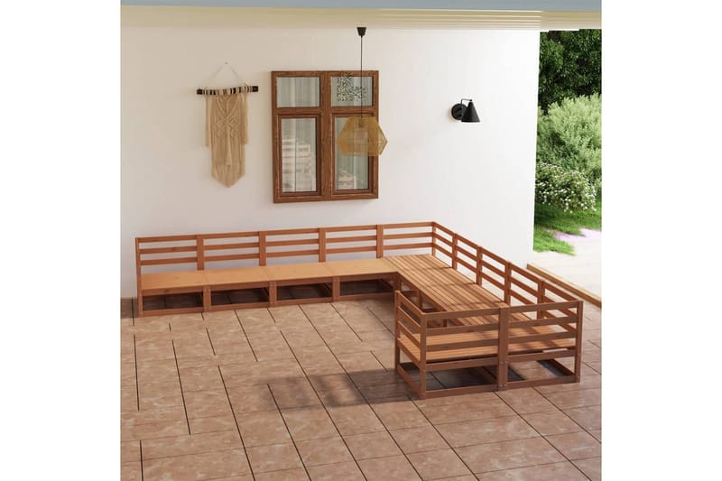 Hagesofagruppe 10 deler heltre furu - Brun - Verandamøbler - Sofagruppe utendørs - Loungesett