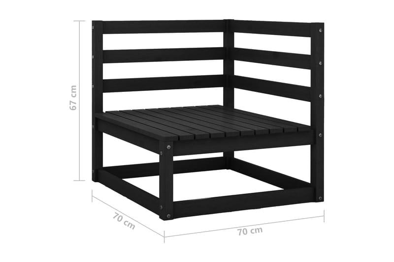 Hagesofagruppe 10 deler heltre furu - Svart - Verandamøbler - Sofagruppe utendørs - Loungesett