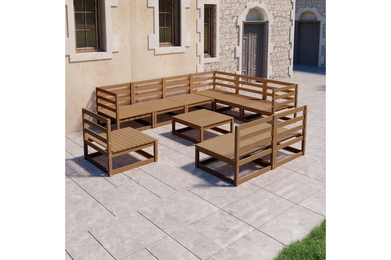 Hagesofagruppe 10 deler honningbrun heltre furu - Brun - Hage - Utemiljø - Veranda & terrasse - Verandamøbler