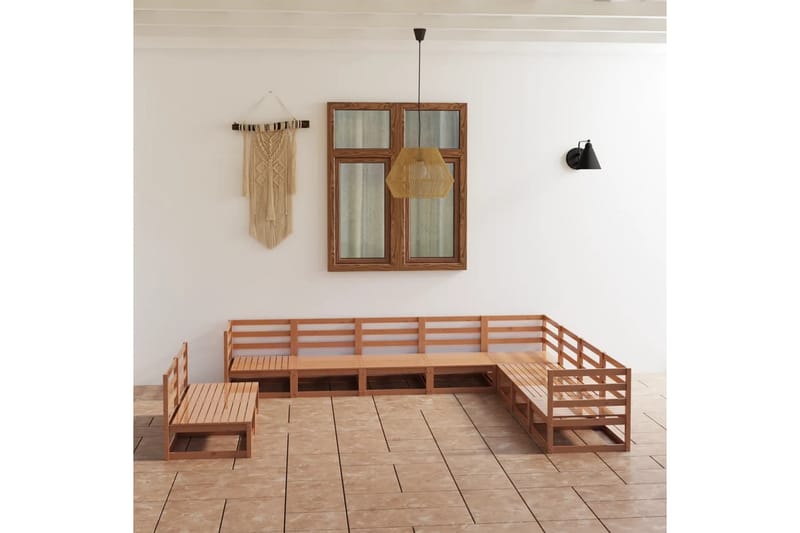 Hagesofagruppe 10 deler honningbrun heltre furu - Brun - Hage - Utemiljø - Veranda & terrasse - Verandamøbler