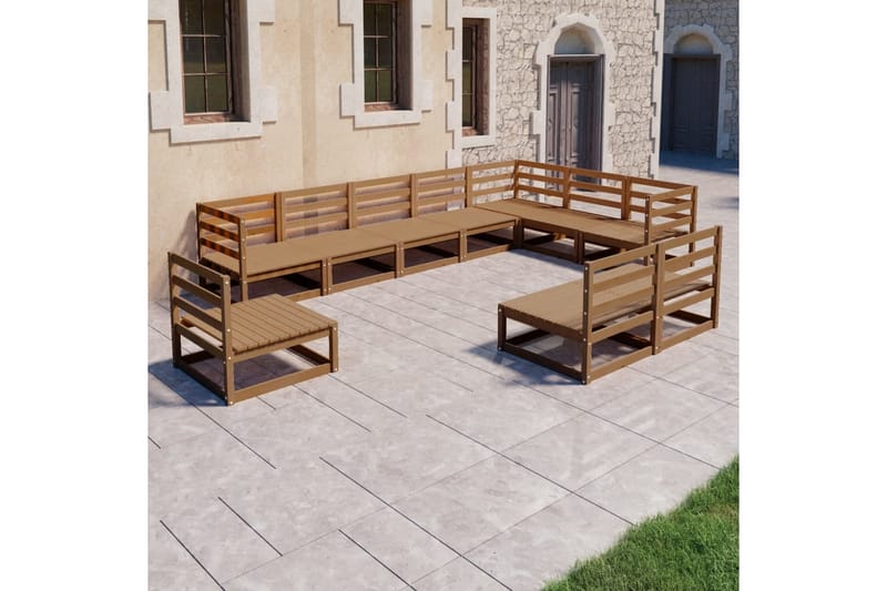 Hagesofagruppe 10 deler honningbrun heltre furu - Brun - Hage - Utemiljø - Veranda & terrasse - Verandamøbler
