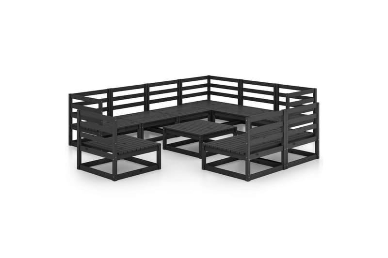 Hagesofagruppe 10 deler svart heltre furu - Svart - Hage - Utemiljø - Veranda & terrasse - Verandamøbler