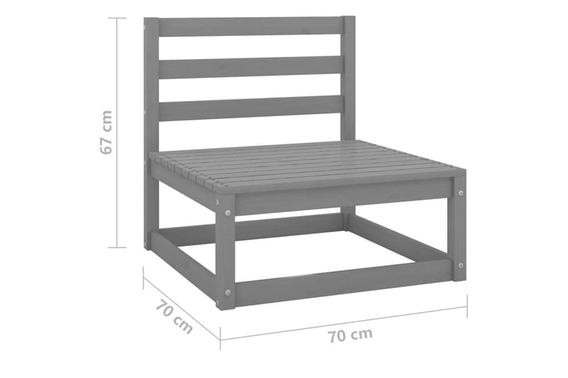 Hagesofagruppe 11 deler heltre furu - Grå - Verandamøbler - Sofagruppe utendørs - Loungesett