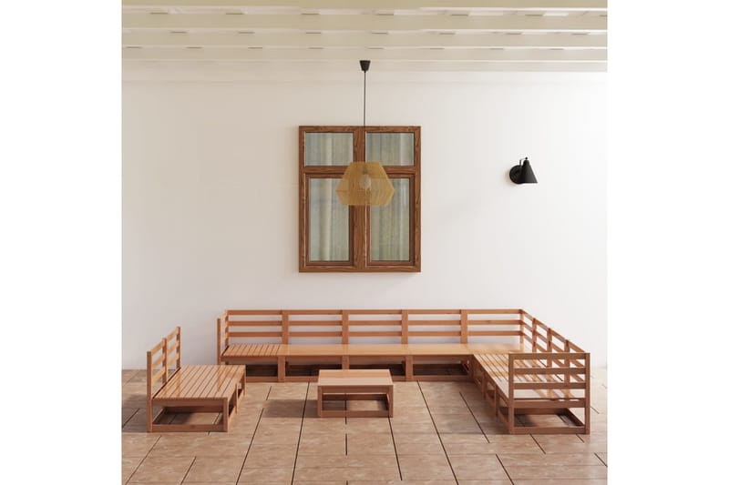 Hagesofagruppe 11 deler honningbrun heltre furu - Brun - Hage - Utemiljø - Veranda & terrasse - Verandamøbler