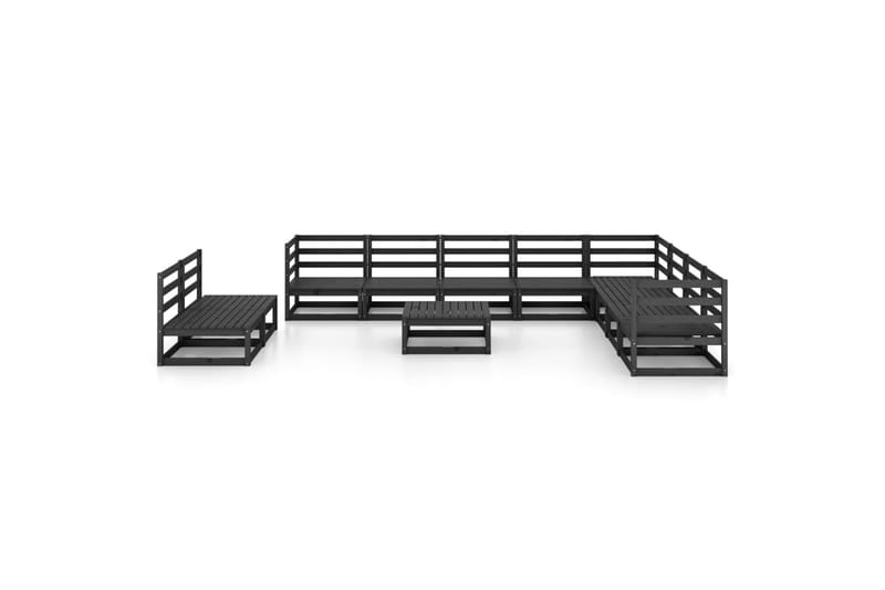 Hagesofagruppe 11 deler svart heltre furu - Svart - Verandamøbler - Sofagruppe utendørs - Loungesett