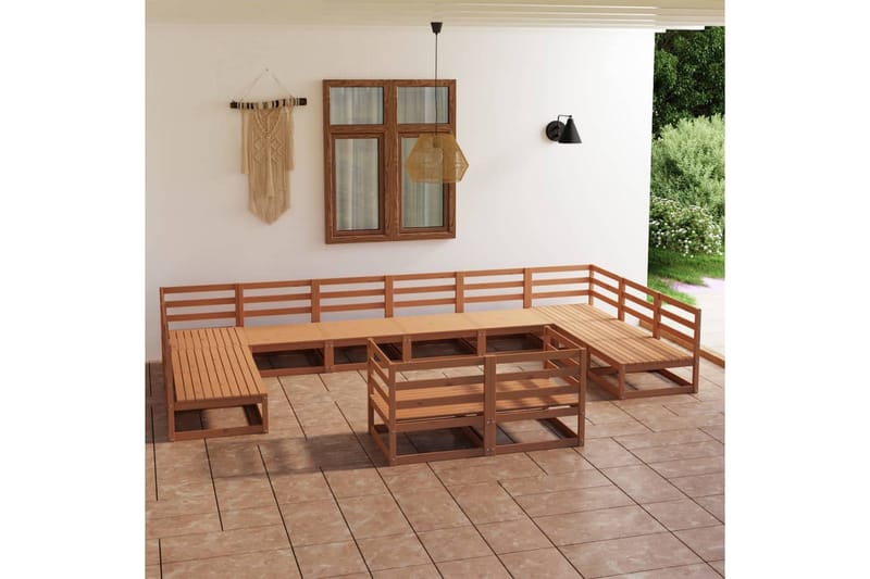 Hagesofagruppe 12 deler heltre furu - Brun - Verandamøbler - Sofagruppe utendørs - Loungesett