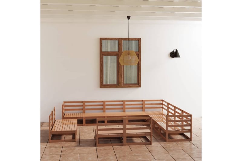 Hagesofagruppe 12 deler honningbrun heltre furu - Brun - Hage - Utemiljø - Veranda & terrasse - Verandamøbler