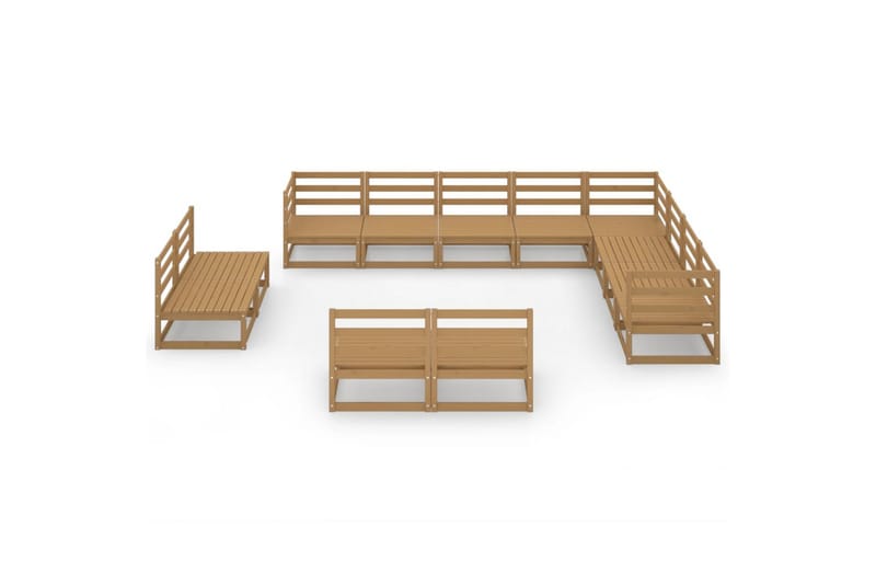 Hagesofagruppe 12 deler honningbrun heltre furu - Brun - Hage - Utemiljø - Veranda & terrasse - Verandamøbler