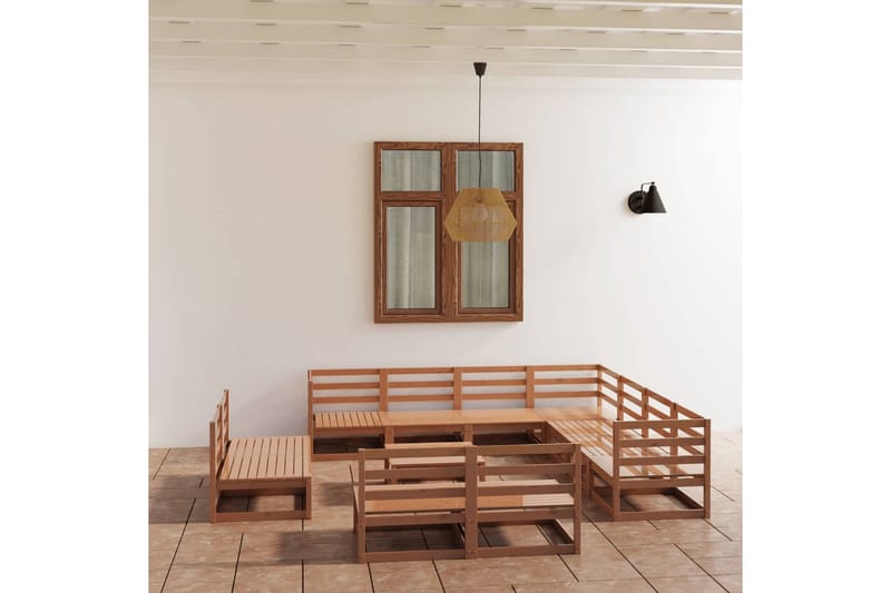 Hagesofagruppe 12 deler honningbrun heltre furu - Brun - Hage - Utemiljø - Veranda & terrasse - Verandamøbler