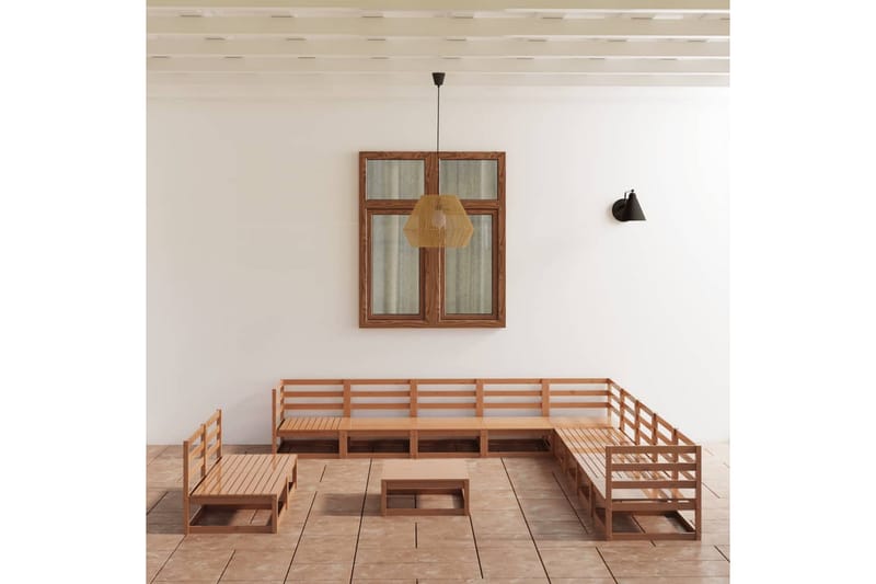 Hagesofagruppe 12 deler honningbrun heltre furu - Brun - Hage - Utemiljø - Veranda & terrasse - Verandamøbler