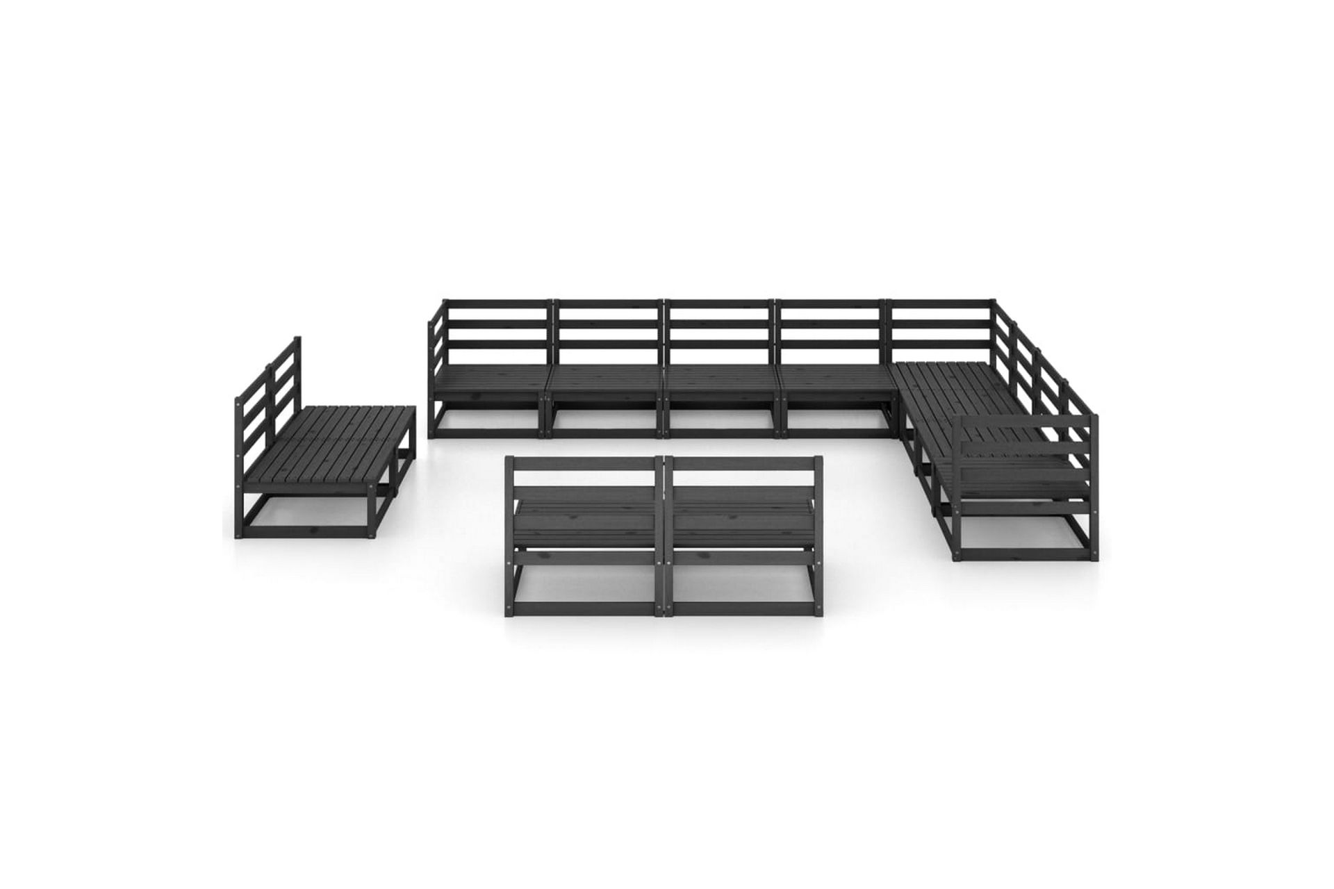 Hagesofagruppe 12 deler svart heltre furu - Svart - Hage - Utemiljø - Veranda & terrasse - Verandamøbler