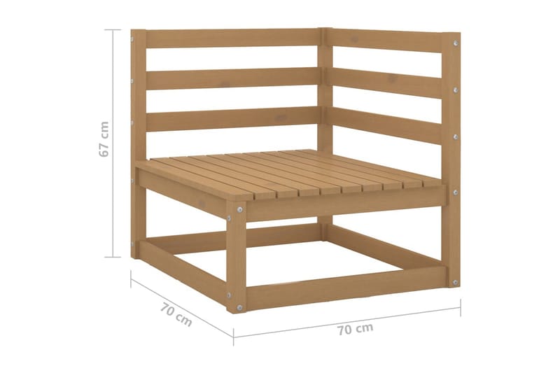 Hagesofagruppe 13 deler heltre furu - Brun - Verandamøbler - Sofagruppe utendørs - Loungesett