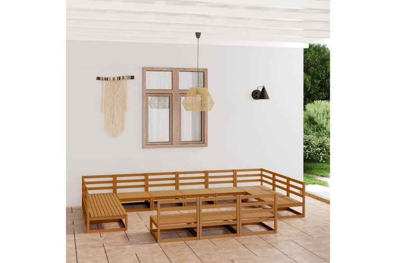 Hagesofagruppe 13 deler heltre furu - Brun - Verandamøbler - Sofagruppe utendørs - Loungesett