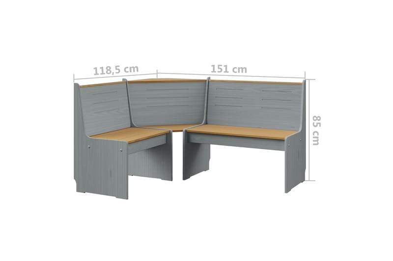 Hagesofagruppe 3 deler honningbrun og grå heltre furu - Grå - Hage - Utemiljø - Veranda & terrasse - Verandamøbler