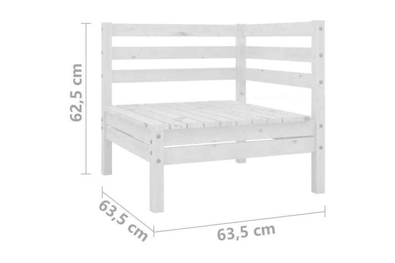 Hagesofagruppe 5 deler heltre furu hvit - Hvit - Verandamøbler - Sofagruppe utendørs - Loungesett