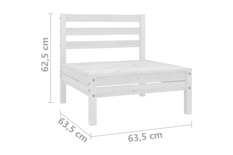 Hagesofagruppe 5 deler heltre furu hvit - Hvit - Verandamøbler - Sofagruppe utendørs - Loungesett