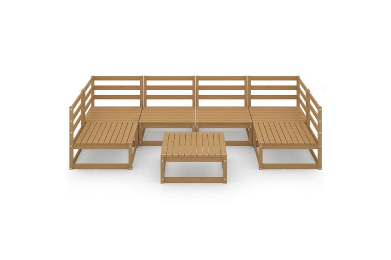 Hagesofagruppe 7 deler heltre furu - Brun - Verandamøbler - Sofagruppe utendørs - Loungesett