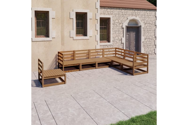 Hagesofagruppe 7 deler honningbrun heltre furu - Brun - Hage - Utemiljø - Veranda & terrasse - Verandamøbler