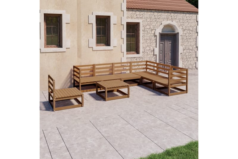 Hagesofagruppe 8 deler honningbrun heltre furu - Brun - Hage - Utemiljø - Veranda & terrasse - Verandamøbler
