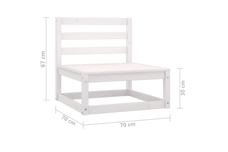 Hagesofagruppe 8 deler hvit heltre furu - Hvit - Verandamøbler - Sofagruppe utendørs - Loungesett