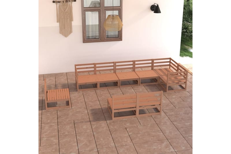 Hagesofagruppe 9 deler honningbrun heltre furu - Brun - Hage - Utemiljø - Veranda & terrasse - Verandamøbler