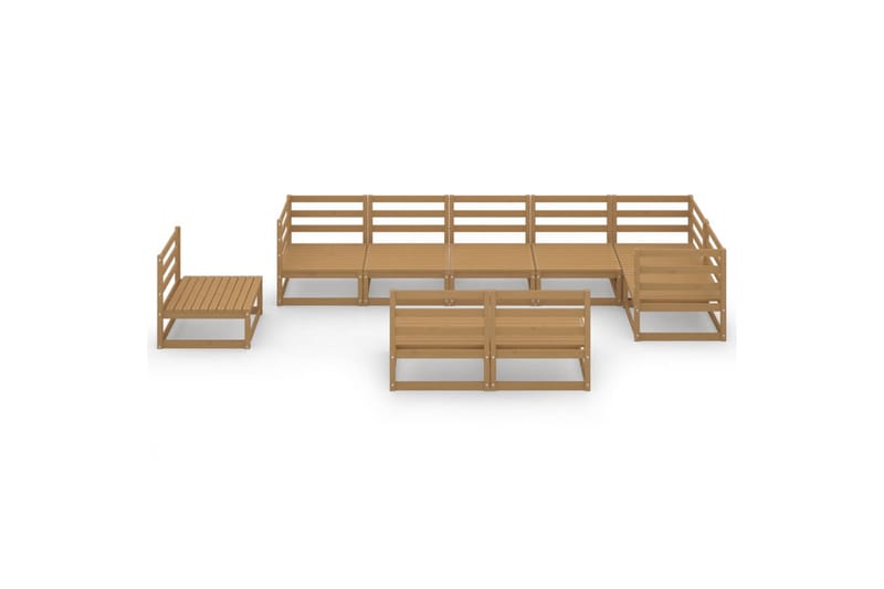 Hagesofagruppe 9 deler honningbrun heltre furu - Brun - Hage - Utemiljø - Veranda & terrasse - Verandamøbler