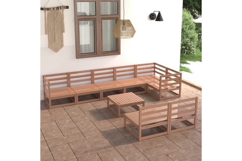 Hagesofagruppe 9 deler honningbrun heltre furu - Brun - Hage - Utemiljø - Veranda & terrasse - Verandamøbler