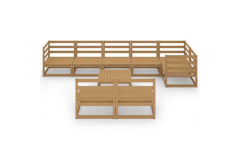 Hagesofagruppe 9 deler honningbrun heltre furu - Brun - Hage - Utemiljø - Veranda & terrasse - Verandamøbler