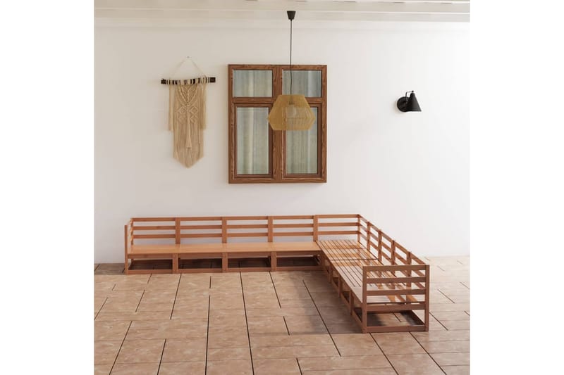 Hagesofagruppe 9 deler honningbrun heltre furu - Brun - Hage - Utemiljø - Veranda & terrasse - Verandamøbler