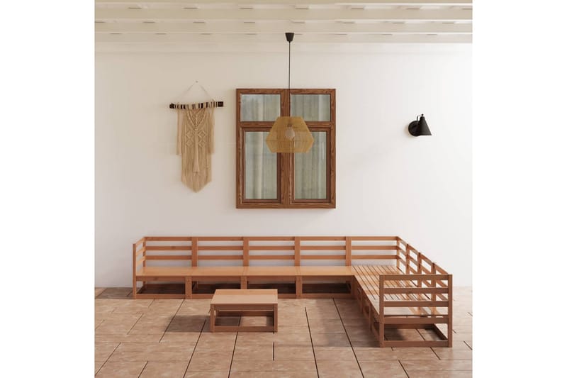 Hagesofagruppe 9 deler honningbrun heltre furu - Brun - Hage - Utemiljø - Veranda & terrasse - Verandamøbler