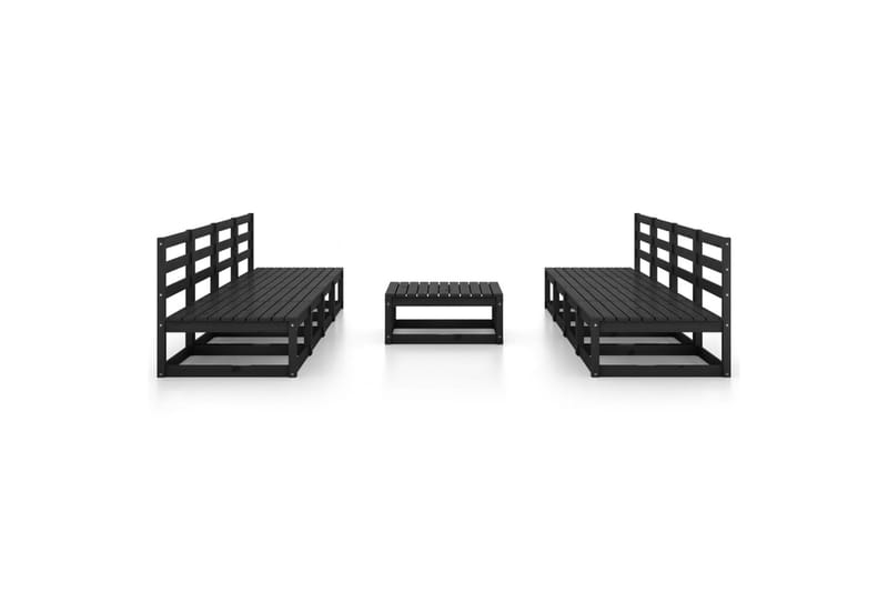 Hagesofagruppe 9 deler svart heltre furu - Svart - Verandamøbler - Sofagruppe utendørs - Loungesett