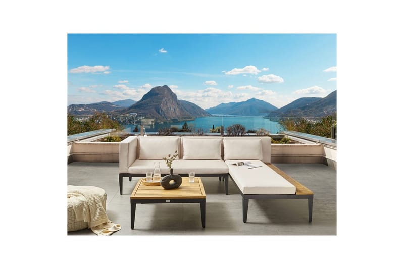 Hjørnesofa til hage med bord 3-seter Bracciano - Hage - Utemiljø - Veranda & terrasse - Verandamøbler