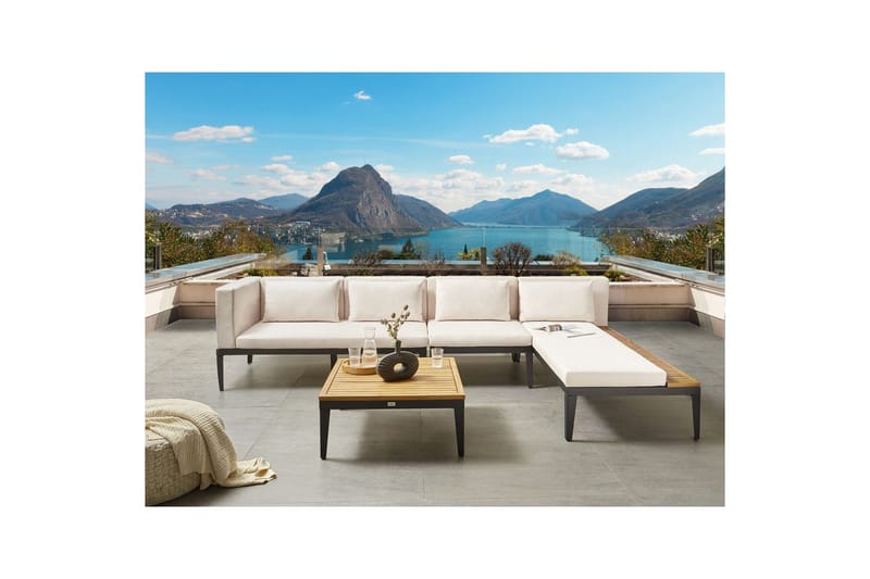 Hjørnesofa til hage med bord 4-seter Bracciano - Hage - Utemiljø - Veranda & terrasse - Verandamøbler