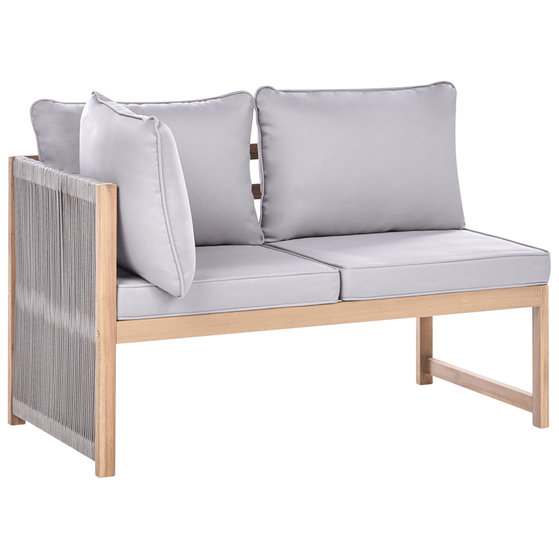 Hjørnesofa utendørs med bord 3-seter Arabba venstrevendt akasietre - Brun/grå - Hage - Utemiljø - Veranda & terrasse - Verandamøbler