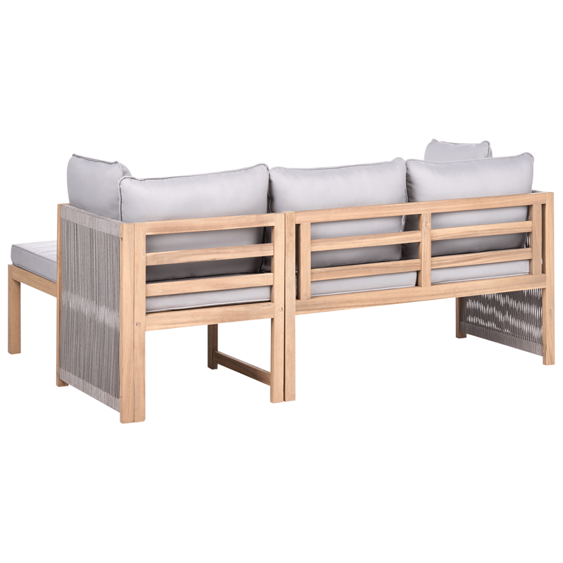 Hjørnesofa utendørs med bord 3-seter Arabba venstrevendt akasietre - Brun/grå - Hage - Utemiljø - Veranda & terrasse - Verandamøbler