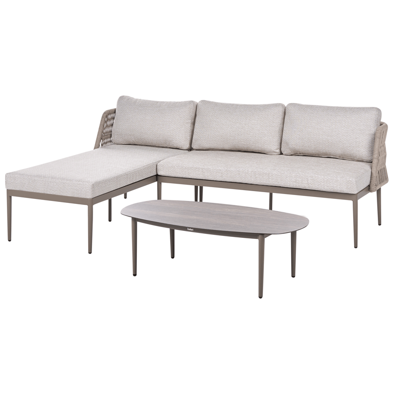 Hjørnesofa utendørs med bord 3-seter Leffe høyrevendt - Beige - Hage - Utemiljø - Veranda & terrasse - Verandamøbler