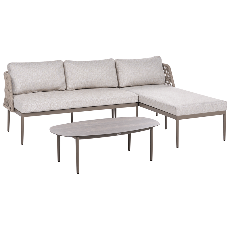 Hjørnesofa utendørs med bord 3-seter Leffe venstrevendt - Beige - Hage - Utemiljø - Veranda & terrasse - Verandamøbler
