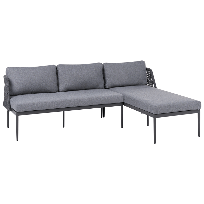 Hjørnesofa utendørs med bord 3-seter Leffe venstrevendt - Grå - Hage - Utemiljø - Veranda & terrasse - Verandamøbler
