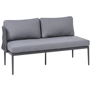 Hjørnesofa utendørs med bord 3-seter Leffe venstrevendt - Grå - Hagemøbler - Loungemøbler - Sofagruppe utendørs