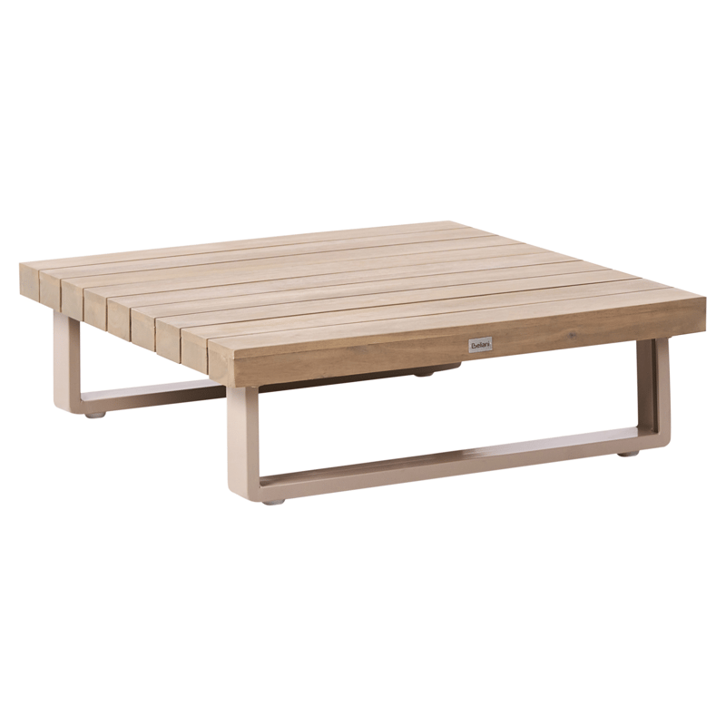 Hjørnesofa utendørs med bord 5-seter Mykonos høyrevendt akasietre - Beige/brun - Hagemøbler - Loungemøbler - Sofagruppe utendørs