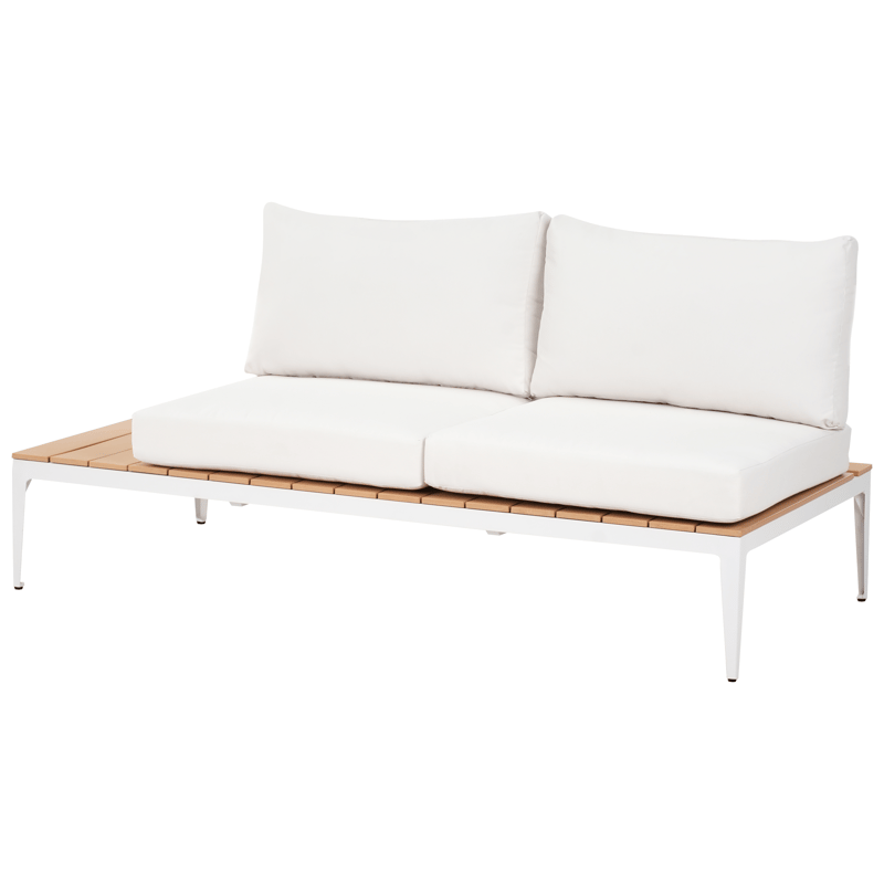 Hjørnesofa utendørs med bord 5-seter Positano - Hvit/Brun - Hage - Utemiljø - Veranda & terrasse - Verandamøbler