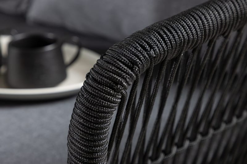 Hjørnesofasett 4-seters Chania utendørs - Svart - Hage - Utemiljø - Veranda & terrasse - Verandamøbler