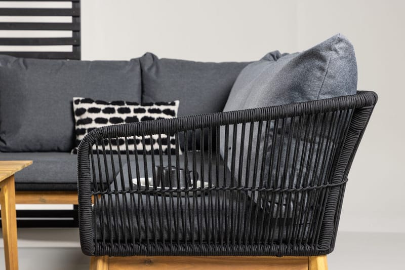 Hjørnesofasett 4-seters Chania utendørs - Svart - Hage - Utemiljø - Veranda & terrasse - Verandamøbler